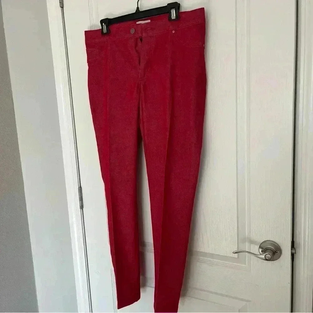 Red Denim Straight Leg Jeans - Picture 3 of 9
